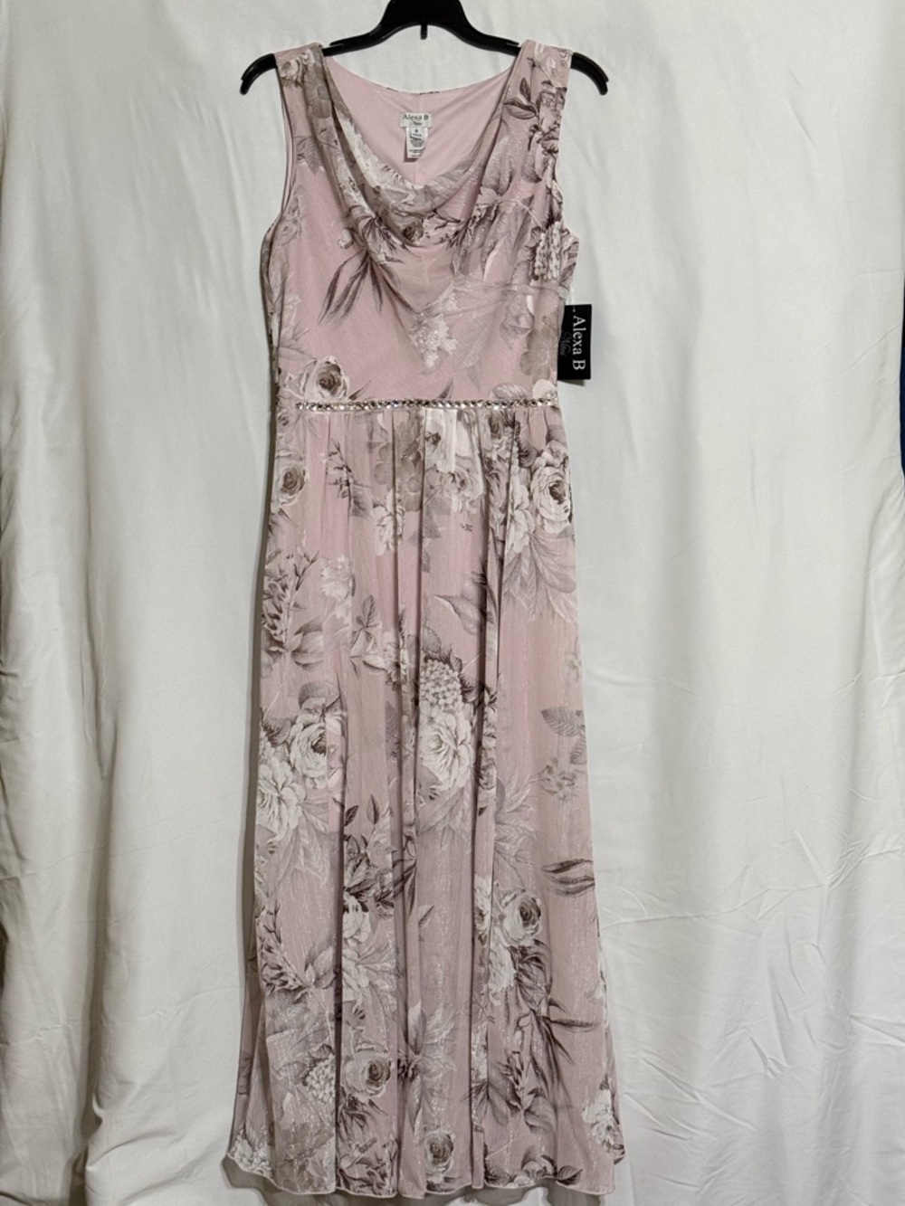 NWT Alexa B Lavender Floral Sleeveless Maxi Dess size 8
